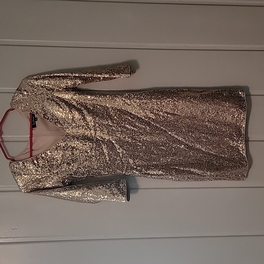 Lulus rose gold bodycon dress